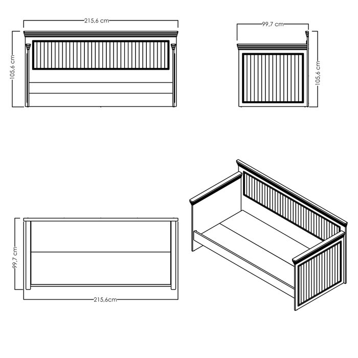Hanah Home Monte - Mm1.27.18.S1 Cama de día crema y roble